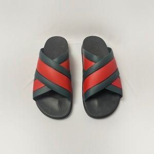 Gucci Rubber Slide Sandal with Web US size 11.5